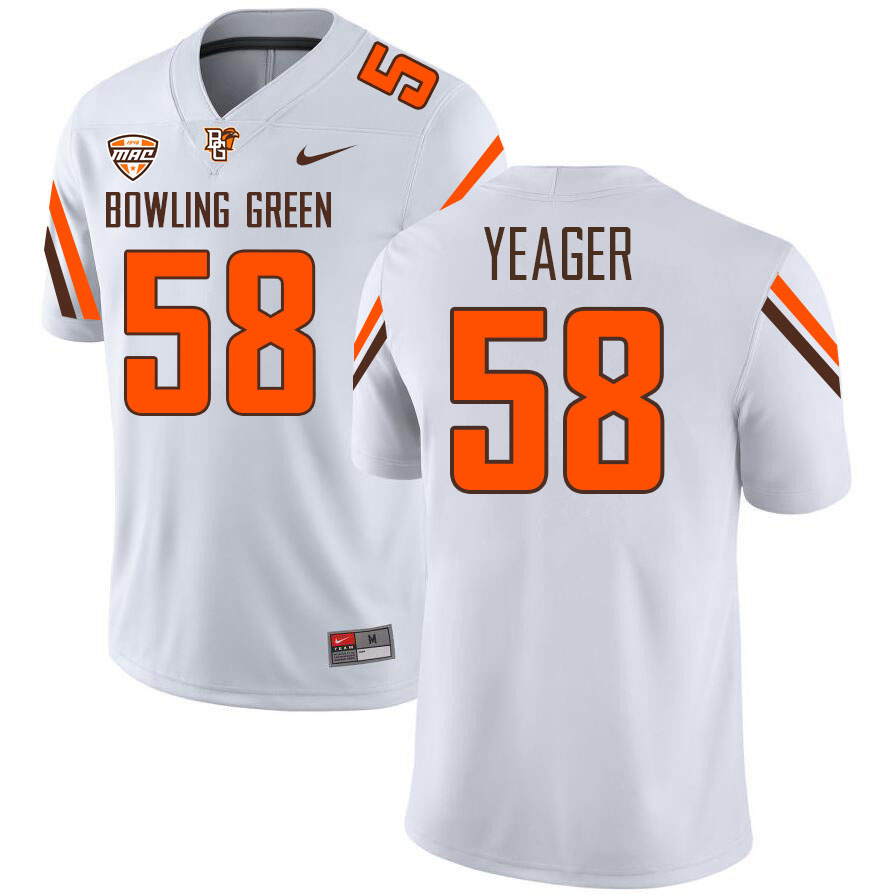 Bowling Green State Falcons #58 Ashton Yeager College Football Jerseys Stitched-White